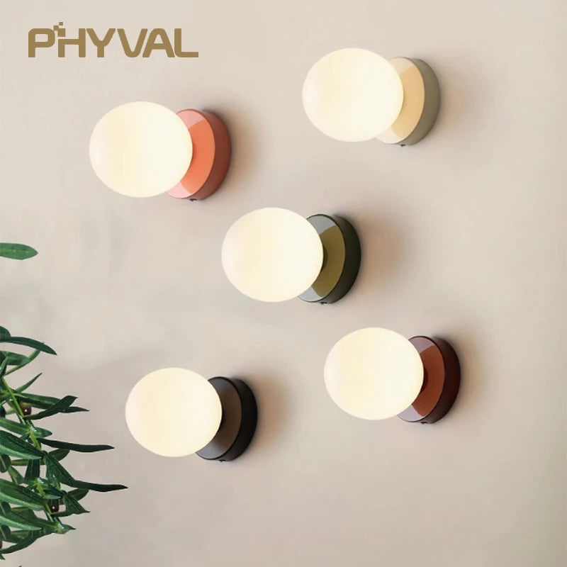 LED Nordic Glass Wall Lamp Minimalist G9 Base Orb Sconce For Bedroom Study Hallway Staircase Aisle Entrance Lighting Fixtures